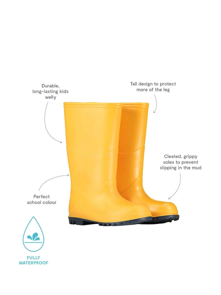 Muddy Puddles Yellow Classic Waterproof Wellies - Image 4 of 4