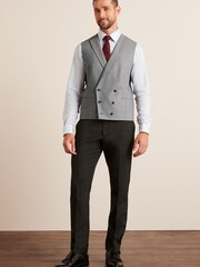 Grey Double Breasted Wool Blend Morning Suit: Waistcoat - Image 2 of 8