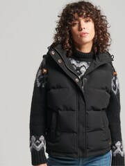 Superdry Black Hooded Everest Gilet - Image 3 of 3