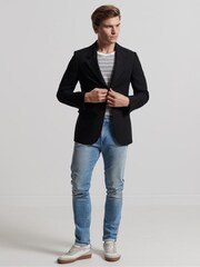 Superdry Black Studios Wool Blazer - Image 1 of 4