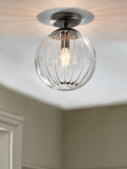 Pewter Grey Bourton Flush Fitting Ceiling Light - Image 1 of 5