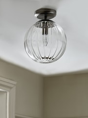 Pewter Grey Bourton Flush Fitting Ceiling Light - Image 2 of 5