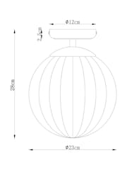 Pewter Grey Bourton Flush Fitting Ceiling Light - Image 4 of 5