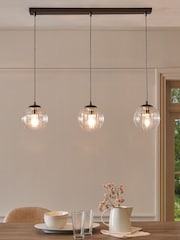 Pewter Grey Bourton Linear 3 Light Pendant Ceiling Lights - Image 1 of 5