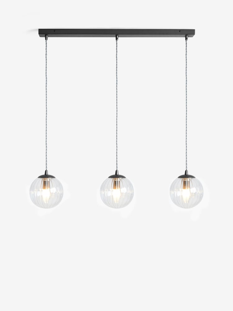 Pewter Grey Bourton Linear 3 Light Pendant Ceiling Lights - Image 5 of 5