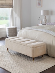 Soft Texture Light Natural Storage Ottoman Blanket Box - Image 1 of 7