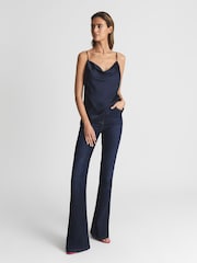 Reiss Navy Keeva Satin Cami Top - Image 3 of 6