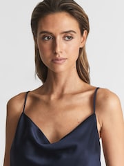 Reiss Navy Keeva Satin Cami Top - Image 6 of 6