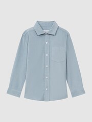 Soft Blue - Вельветовая рубашка с вырезами на воротнике Reiss Albion - Изображение 2 из 6