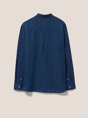 White Stuff Blue Camo Pembroke 100% Linen Shirt - Image 6 of 6