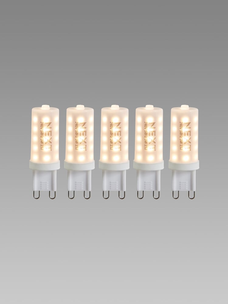 5 Pack 3W LED G9 Dimmable Light Bulbs - Image 1 of 4