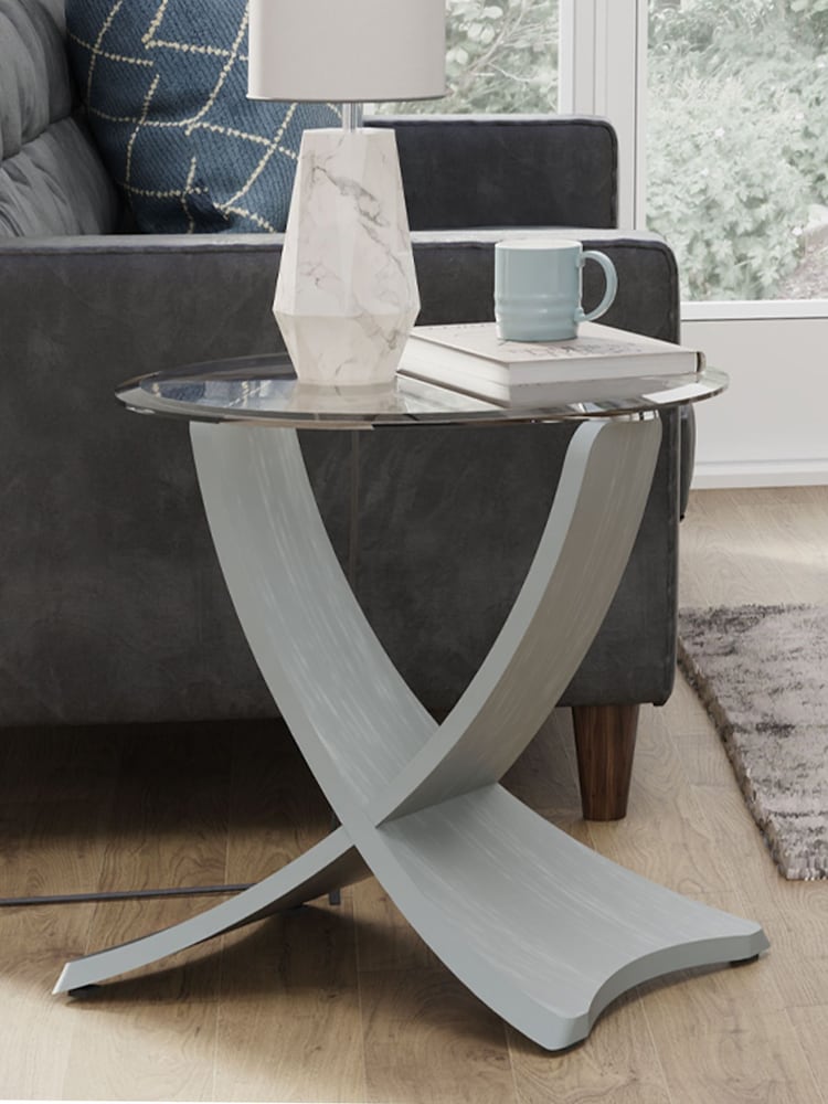 Jual Grey Siena Round Side Table - Image 1 of 6