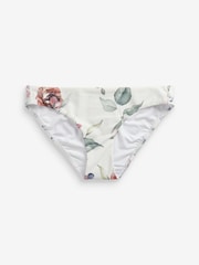 White Floral High Leg Briefs Tummy Control Bikini Briefs - Image 4 of 4
