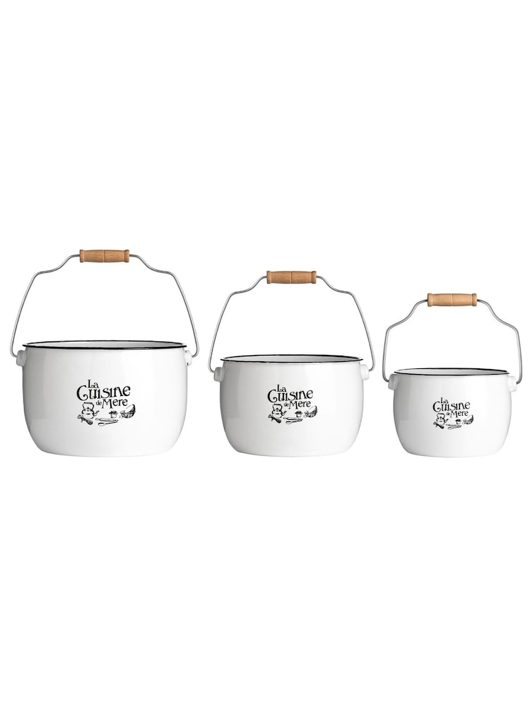 Maison by Premier Set of 3 White Storage Pots - Image 4 of 4