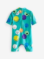 Blue Smile Face Sunsafe 2pc Swimsuit & Hat (3mths-7yrs) - Image 3 of 4