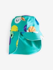 Blue Smile Face Sunsafe 2pc Swimsuit & Hat (3mths-7yrs) - Image 4 of 4