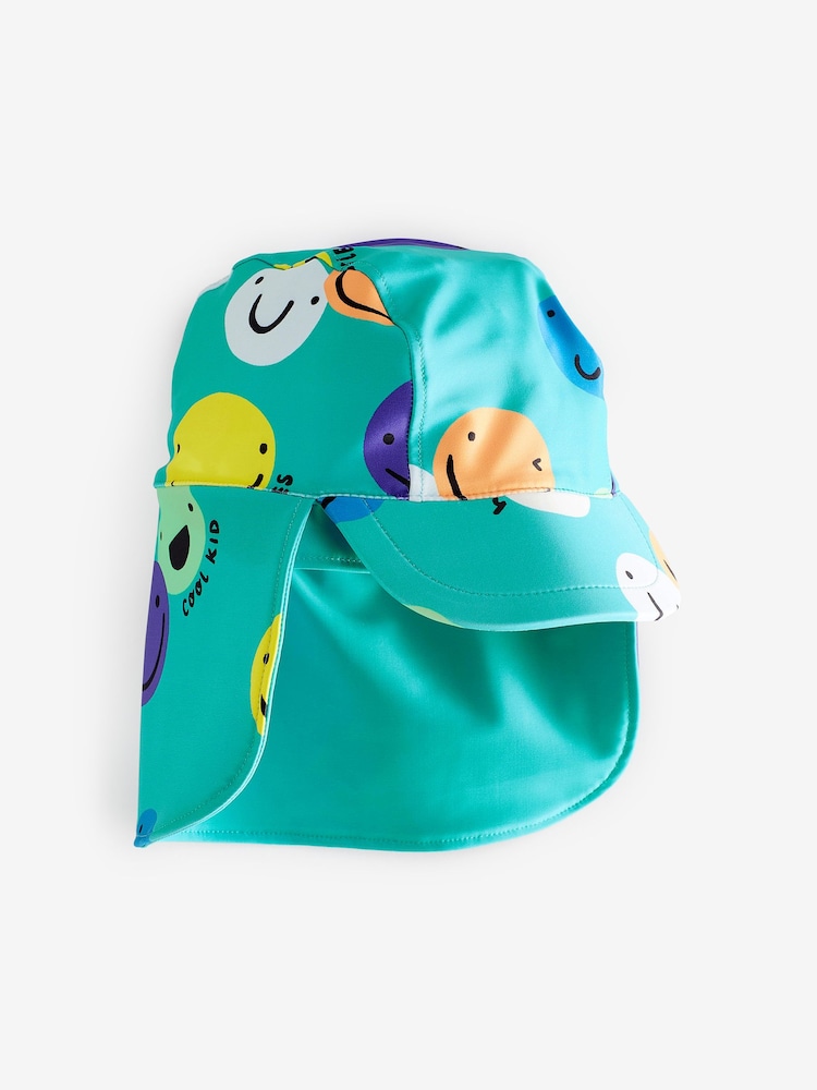 Blue Smile Face Sunsafe 2pc Swimsuit & Hat (3mths-7yrs) - Image 4 of 4