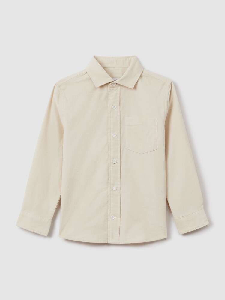 Reiss White Albion 9-13 yrs Corduroy Cutaway Collar Shirt - Image 2 of 7 Reiss White Albion 9-13 yrs Corduroy Cutaway Collar Shirt - Image 2 of 7
