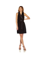 Adrianna Papell Black Crepe Tuxedo Dress - Image 4 of 5