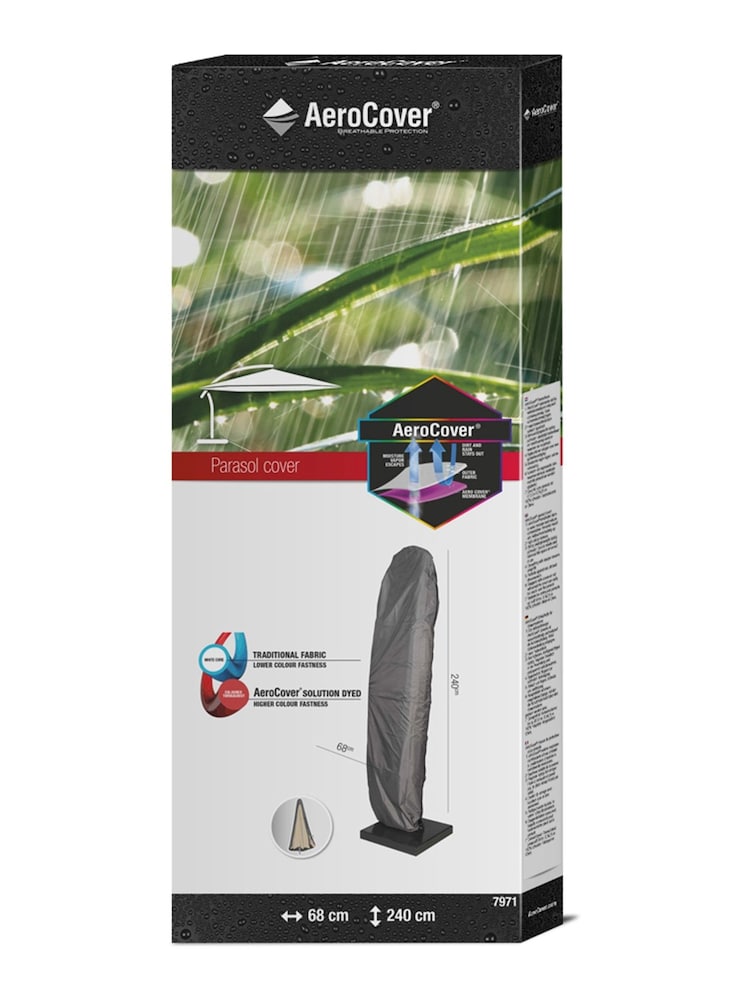 Aerocover Grey Free Arm Parasol 240 x 68cm - Image 2 of 4