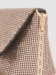 Бронзовый - Клатч-цепочка с отделкой бисером Reiss Astrid - Изображение 8 из 9