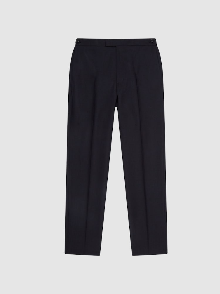 Reiss Navy Fresco Slim Fit Wool Mixer Trousers - Image 2 of 6