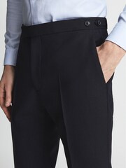 Reiss Navy Fresco Slim Fit Wool Mixer Trousers - Image 4 of 6