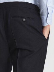 Reiss Navy Fresco Slim Fit Wool Mixer Trousers - Image 6 of 6