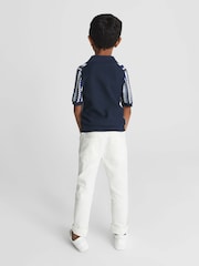 Reiss Navy Blanco Junior Half Zip Polo T-Shirt - Image 5 of 6