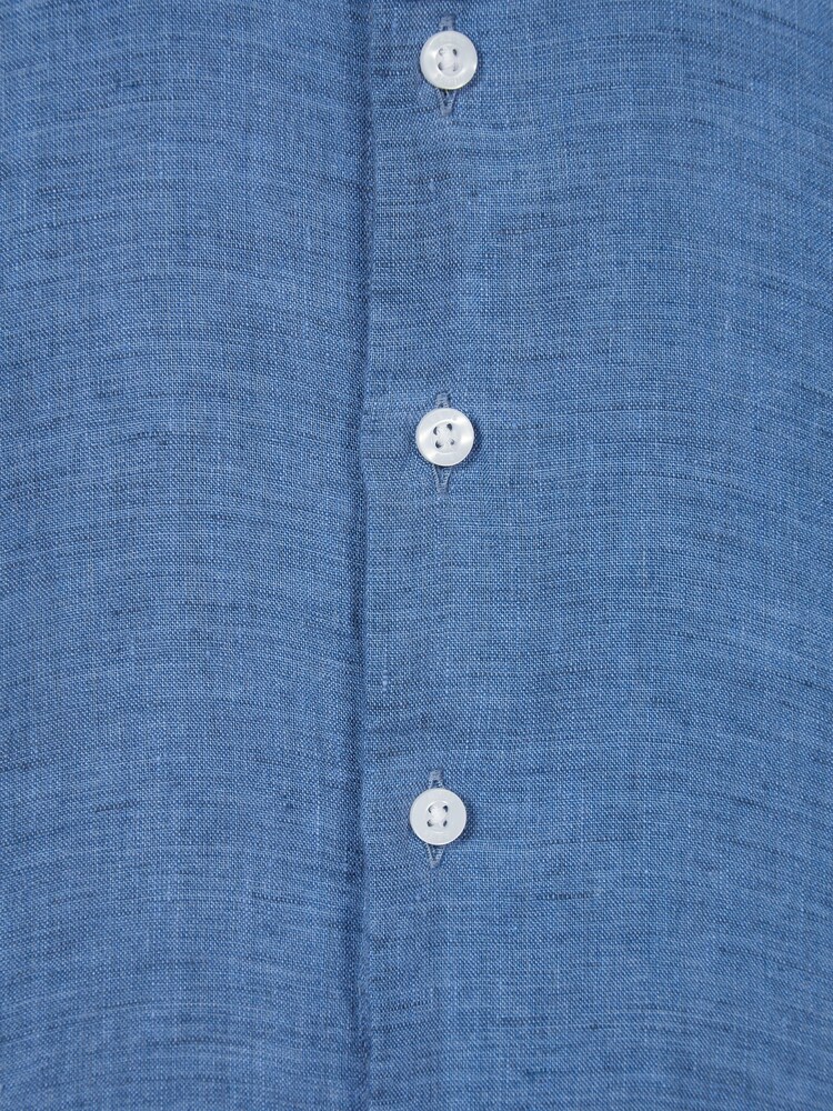 Reiss Cornflower Blue Ruban Linen Regular Fit Shirt - Image 5 of 5