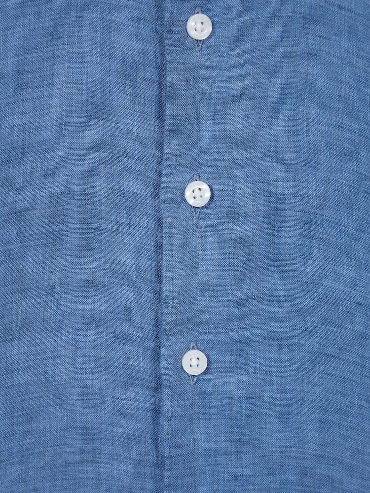 Reiss Cornflower Blue Ruban Linen Regular Fit Shirt - Image 5 of 5 Reiss Cornflower Blue Ruban Linen Regular Fit Shirt - Image 5 of 5