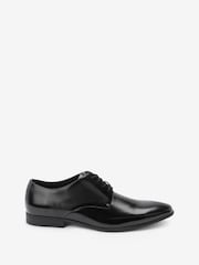Black Hi-shine Derby Lace- Up Shoes - Image 3 of 9
