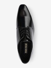Black Hi-shine Derby Lace- Up Shoes - Image 5 of 9