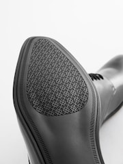 Black Hi-shine Derby Lace- Up Shoes - Image 7 of 9