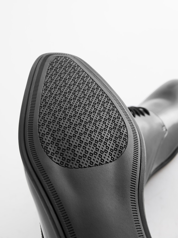 Black Hi-shine Derby Lace- Up Shoes - Image 7 of 9