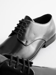Black Hi-shine Derby Lace- Up Shoes - Image 9 of 9
