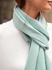 Мятный зеленый - Шарф из Luxe из 30% кашемира - Image 4 of 7