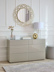 Dark Natural Sloane Glass 6 Drawer Collection Luxe Chest of Drawers - Image 1 of 8