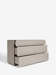 Dark Natural Sloane Glass 6 Drawer Collection Luxe Chest of Drawers - Image 5 of 8