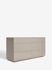 Dark Natural Sloane Glass 6 Drawer Collection Luxe Chest of Drawers - Image 6 of 8