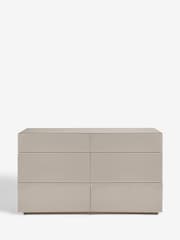 Dark Natural Sloane Glass 6 Drawer Collection Luxe Chest of Drawers - Image 7 of 8