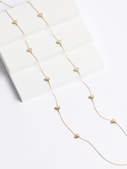 Tono dorado - Collar de cordón largo con detalles en forma de corazón - Imagen 1 de 2