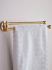 Cox & Cox Brass Double Arm Antique Towel Rail - Image 1 of 4