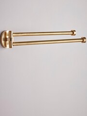 Cox & Cox Brass Double Arm Antique Towel Rail - Image 4 of 4