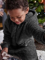 Szary - Soft Touch Teddy Borg Fleece All-In-One (3-16yrs) - Image 11 of 11