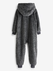 Szary - Soft Touch Teddy Borg Fleece All-In-One (3-16yrs) - Image 2 of 11