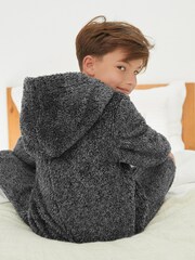 Szary - Soft Touch Teddy Borg Fleece All-In-One (3-16yrs) - Image 5 of 11