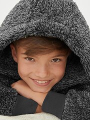 Szary - Soft Touch Teddy Borg Fleece All-In-One (3-16yrs) - Image 6 of 11