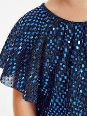 Blue Next Sparkle Angel Sleeve Dress (3mths-8yrs) - Image 4 of 6