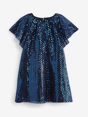 Blue Next Sparkle Angel Sleeve Dress (3mths-8yrs) - Image 6 of 6